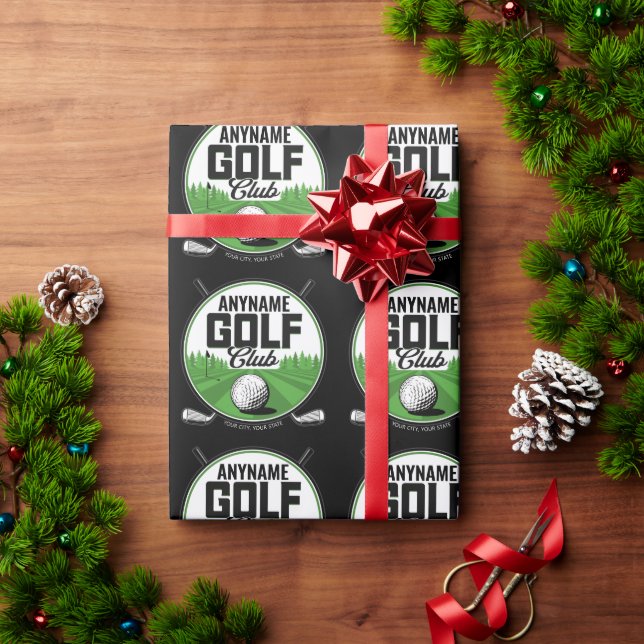 Papel De Presente Nome personalizado Profissional de golfe taco de g (Presente de Natal)