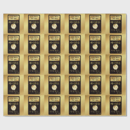 Papel De Presente Nome personalizado Rapariga que ama ouro falso do 