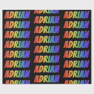 Papel De Presente Nome próprio do arco-íris "ADRIAN"; Divertido e 