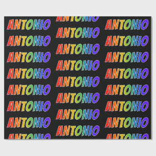 Papel De Presente Nome próprio do arco-íris "ANTONIO"; Divertido e