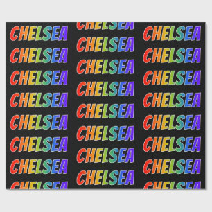 Papel De Presente Nome próprio do arco-íris "CHELSEA"; Divertido e