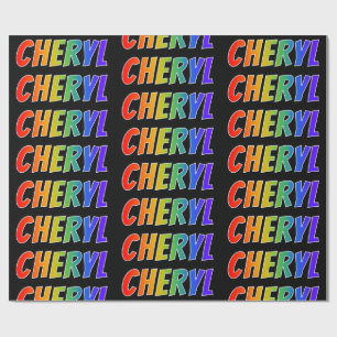 Papel De Presente Nome próprio do arco-íris "CHERYL"; Divertido e 