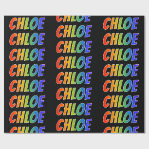 Papel De Presente Nome próprio do arco-íris "CHLOE"; Divertido e col