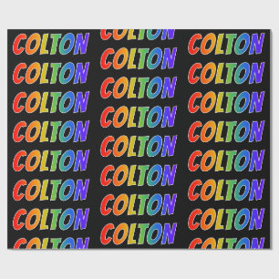 Papel De Presente Nome próprio do arco-íris "COLTON"; Divertido e