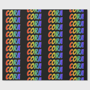 Papel De Presente Nome próprio do arco-íris "CORA"; Divertido e co
