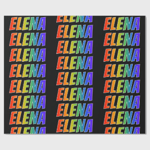 Papel De Presente Nome próprio do arco-íris "ELENA"; Divertido e c