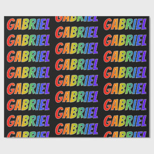 Papel De Presente Nome próprio do arco-íris "GABRIEL"; Divertido e