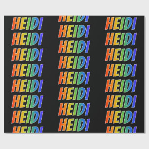 Papel De Presente Nome próprio do arco-íris "HEIDI"; Divertido e Col