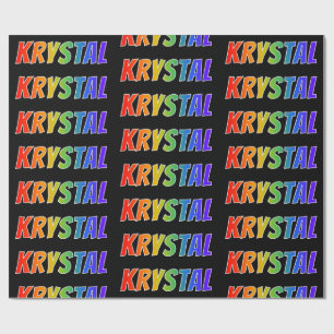 Papel De Presente Nome próprio do arco-íris "KRYSTAL"; Divertido e