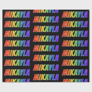 Papel De Presente Nome próprio do arco-íris "MIKAYLA"; Divertido e