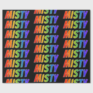 Papel De Presente Nome próprio do arco-íris "MISTY"; Divertido e c