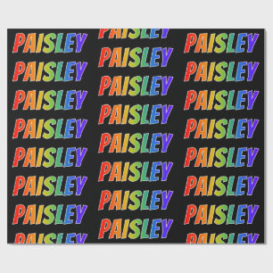 Papel De Presente Nome próprio do arco-íris "PAISLEY"; Divertido e