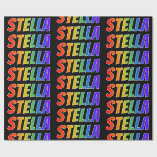 Papel De Presente Nome próprio do arco-íris "STELLA"; Divertido e co