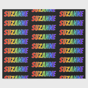 Papel De Presente Nome próprio do arco-íris "SUZANNE"; Divertido e