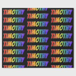 Papel De Presente Nome próprio do arco-íris "TIMOTHY"; Divertido e