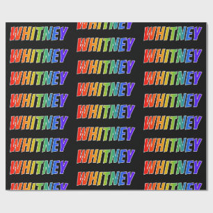 Papel De Presente Nome próprio do arco-íris "WHITNEY"; Divertido e