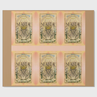 Papel De Presente Nome santamente do papel de envolvimento de Mary
