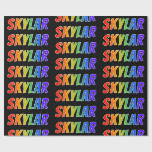Papel De Presente Nome "SKYLAR" do arco-íris; Divertimento &