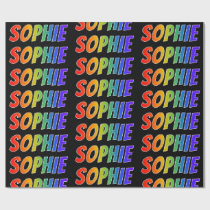Papel De Presente Nome "SOPHIE" do arco-íris; Divertimento &