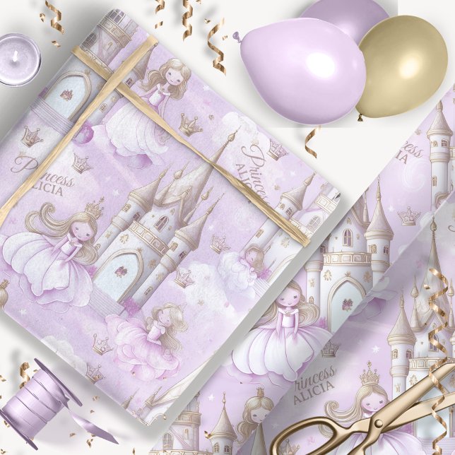Papel De Presente Nome Sua Princesa e Lavanda Castle ID1053 (Criador carregado)