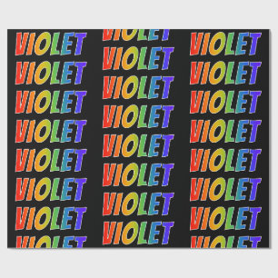 Papel De Presente Nome "VIOLET" em Primeiro Lugar com Arco-íris; Div