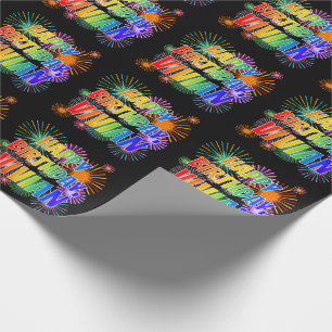 Papel De Presente Nome "VIVIAN", Diversão "FELIZ ANIVERSÁRIO"