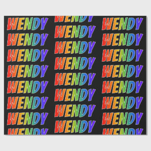 Papel De Presente Nome "WENDY" do arco-íris; Divertimento & colorid