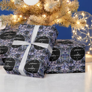 Papel De Presente Nomes de Casal Clássicos Florais Pretos Mal-humora