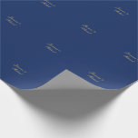 Papel De Presente Nomes de Casal de Caligrafia Chic Adorável Azul e<br><div class="desc">Você pode facilmente mudar as fontes,  imagem de fundo e cor,  caracteres de letra.</div>