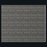 Papel De Presente Nomes de Casal de Caligrafia Chic Adorável Cinza e<br><div class="desc">Você pode facilmente alterar as fontes,  a imagem de fundo e a cor,  os caracteres das letras.</div>