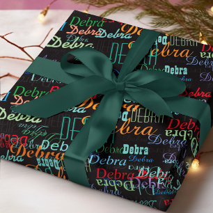 Papel De Presente nomes de cores personalizados em preto