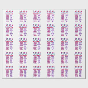 Papel De Presente Nomes Multilíngues de Futebol Feminino Global Fã d