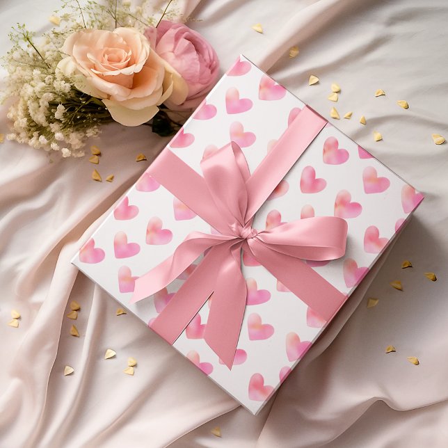 Papel De Presente Nomes Personalizados Design Romântico Rosa Amor - (Criador carregado)