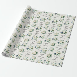 Papel De Presente Nomes Personalizados em Grafia Floral Elegante par