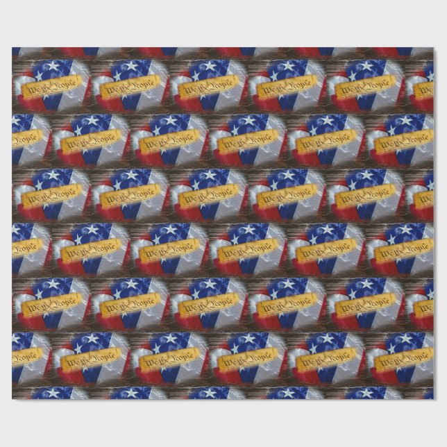 Papel De Presente Nós, A Bandeira Americana Da Pessoas (Aberto)