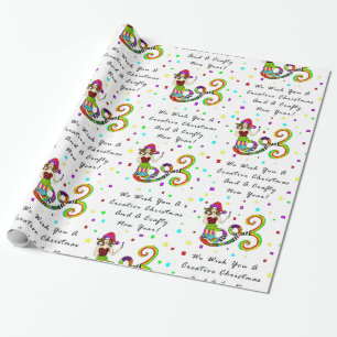 Papel De Presente Nós desejamos-lhe uma sereia criativa do Natal