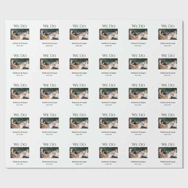 Papel De Presente Nós fazemos noivado de casamento nome de animal fo (Aberto)