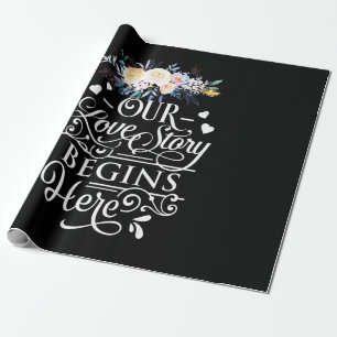 Papel De Presente Nossa História De Amor Começa Aqui