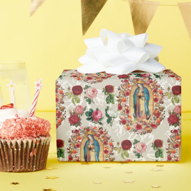 Papel De Presente Nossa Senhora de Guadalupe Virgem Maria Santo cató (Festa de aniversário)