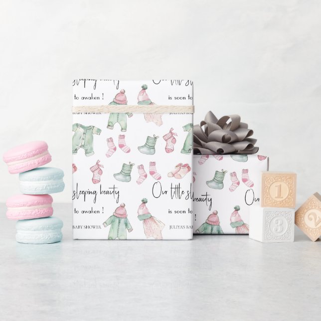 Papel De Presente Nosso chá de fraldas de beleza adormecida (Chá de bebê)