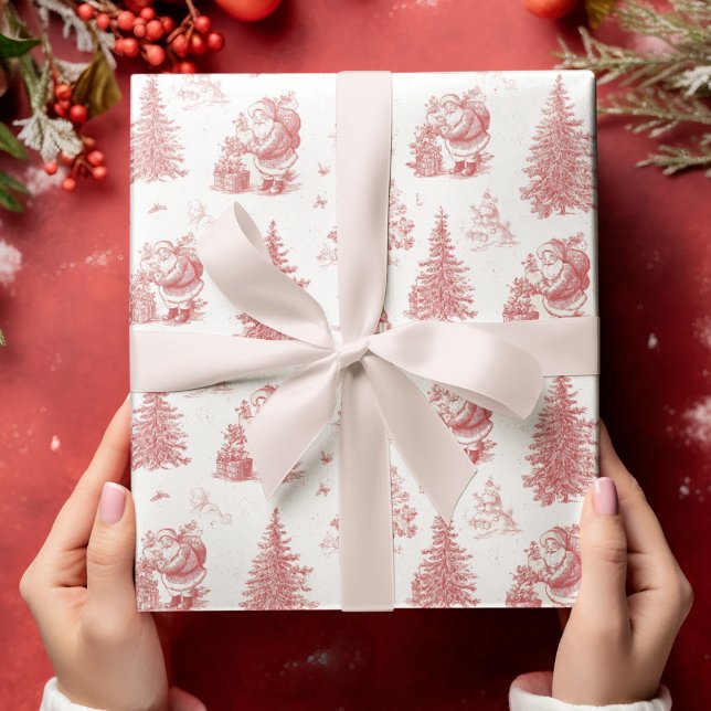 Papel De Presente Nostalgic Christmas Toile Wrapping Paper (Criador carregado)