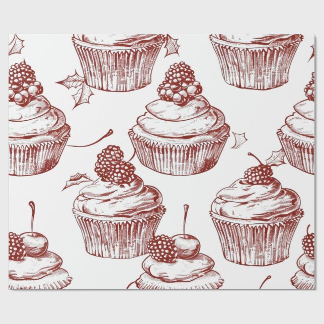 Papel De Presente Nostalgic Vintage Red Christmas (Aberto)