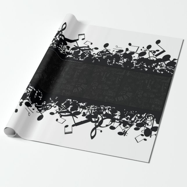 Papel De Presente Nota de Música Papel de Embraiagem Clássico de Pre (Desenrolado)