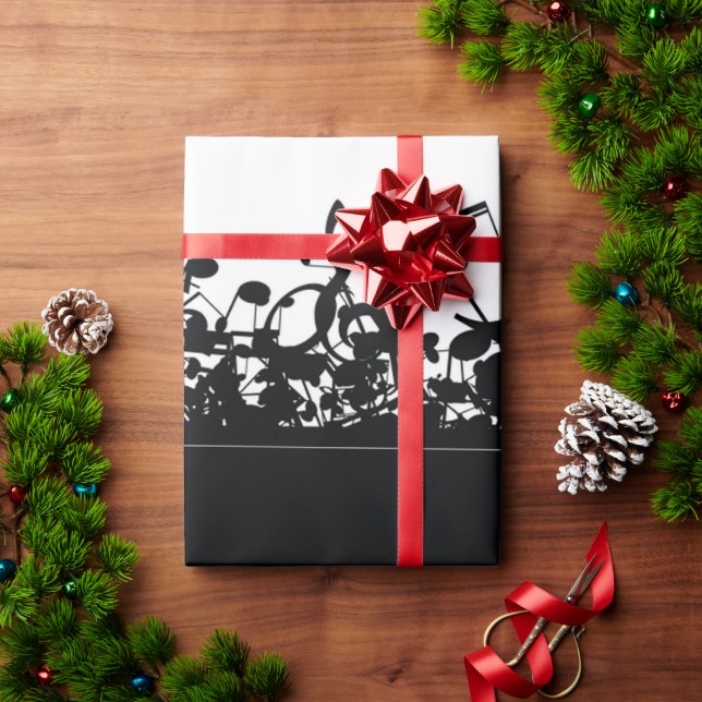 Papel De Presente Nota de Música Vintage Retroativa (Presente de Natal)