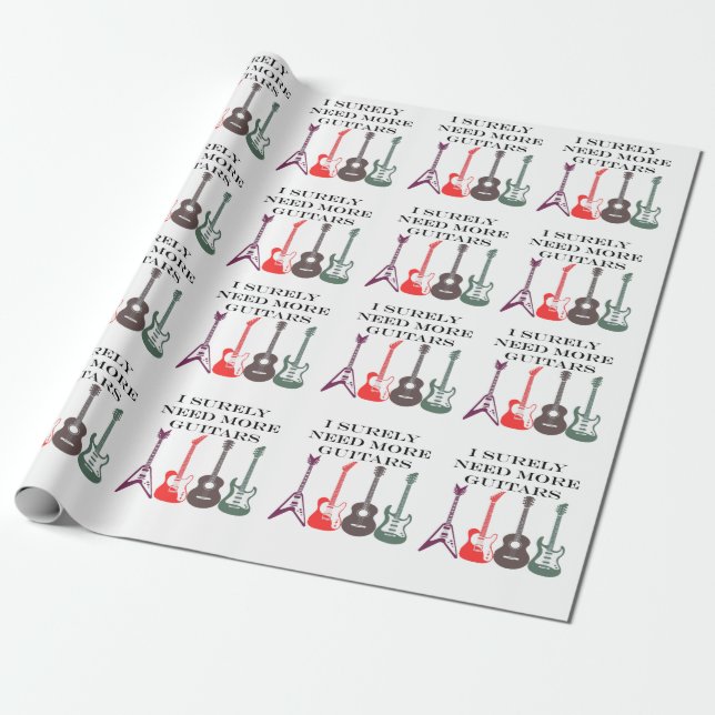 Papel De Presente Nota sobre Música de Guitarras Elétricas e Acústic (Desenrolado)