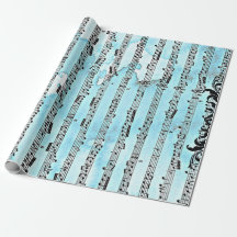 Notas de música Blue Wrapping Paper, 30" x 6'