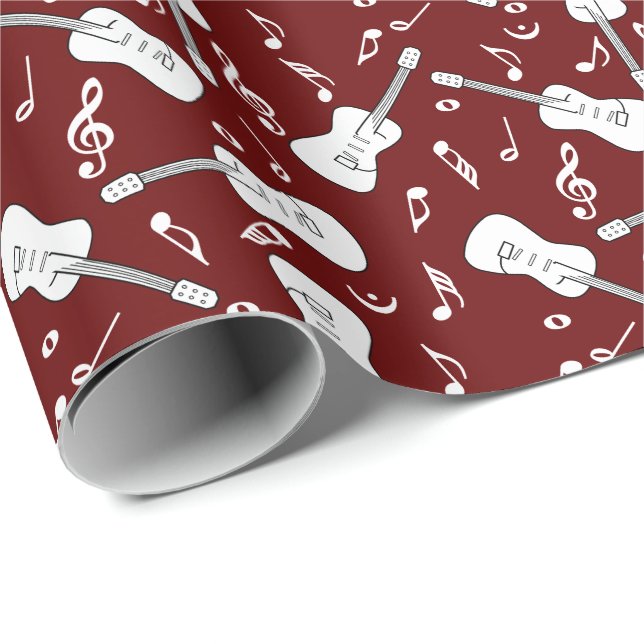 Papel De Presente Notas de Música de Linhas de Violão (Ponta do rolo)