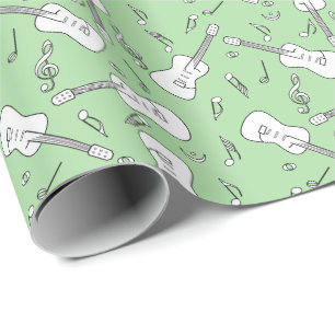 Papel De Presente Notas de Música de Linhas de Violão