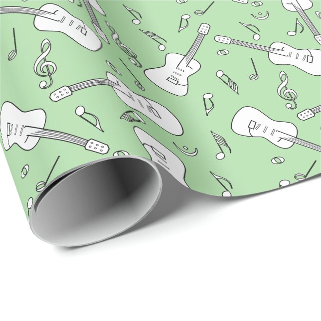 Papel De Presente Notas de Música de Linhas de Violão (Ponta do rolo)
