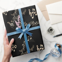 Notas de música Douradas no Black Medium